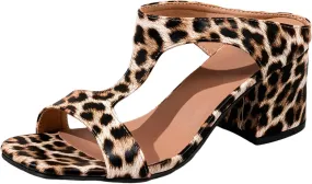 Block Heels for Women Breathable Braided Heeled Sandals Backless Square Heels Shoes Open Toe Block Slide Sandals