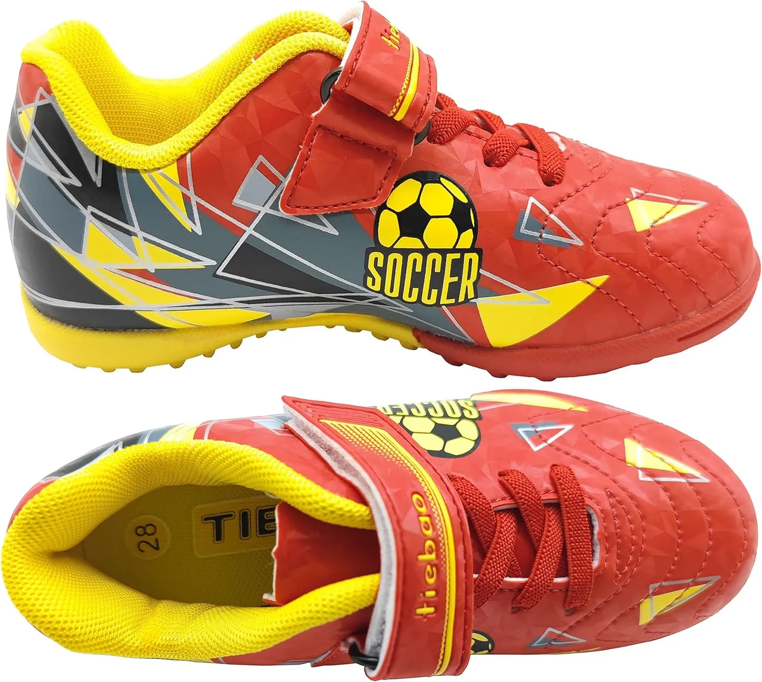 Boys Turf Shoes Soccer Indoor Trainers Football Cleats Outdoor Futsal Shoes Hook Loop for Girls (Little Kid/Big Kid)