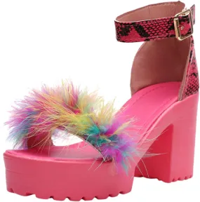 Chunky Heels for Women Platform High Heel Sandals Open Toe Block Heels Shoes Ankle Strap Dress Wedding Party Pumps Shoes