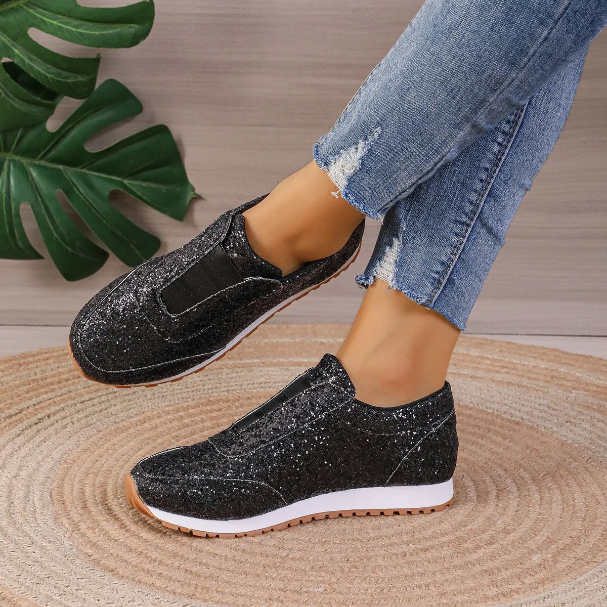 GlitzFit Slip-On Sparkling Sneakers