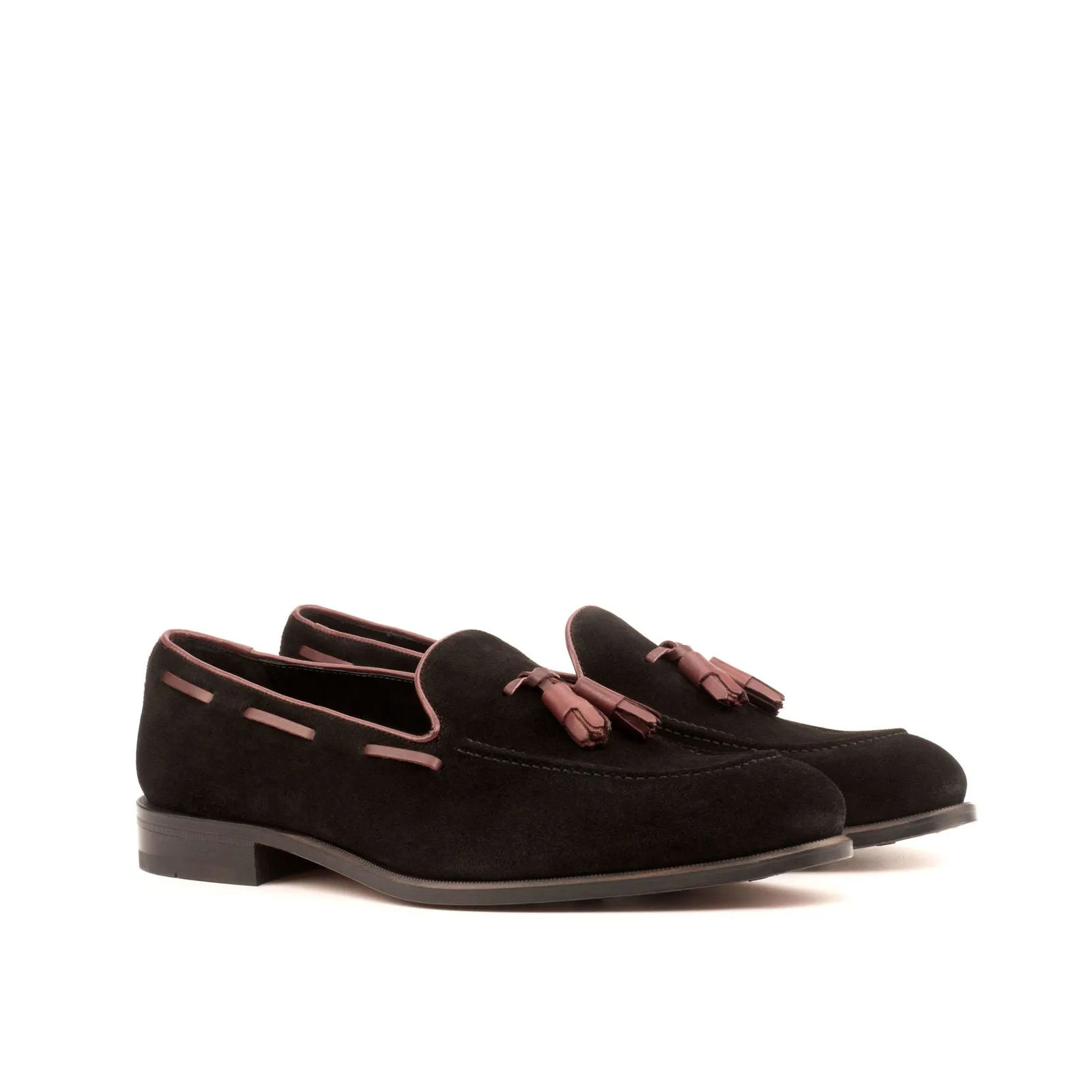 Loafer-Painted Calf, Suede, Burgundy, Black