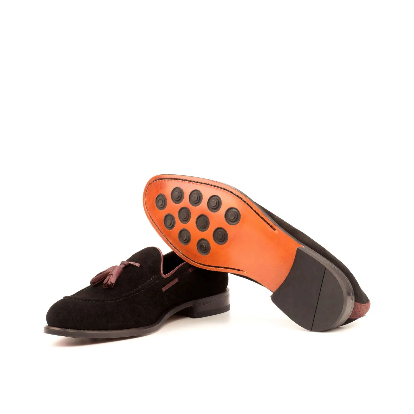 Loafer-Painted Calf, Suede, Burgundy, Black