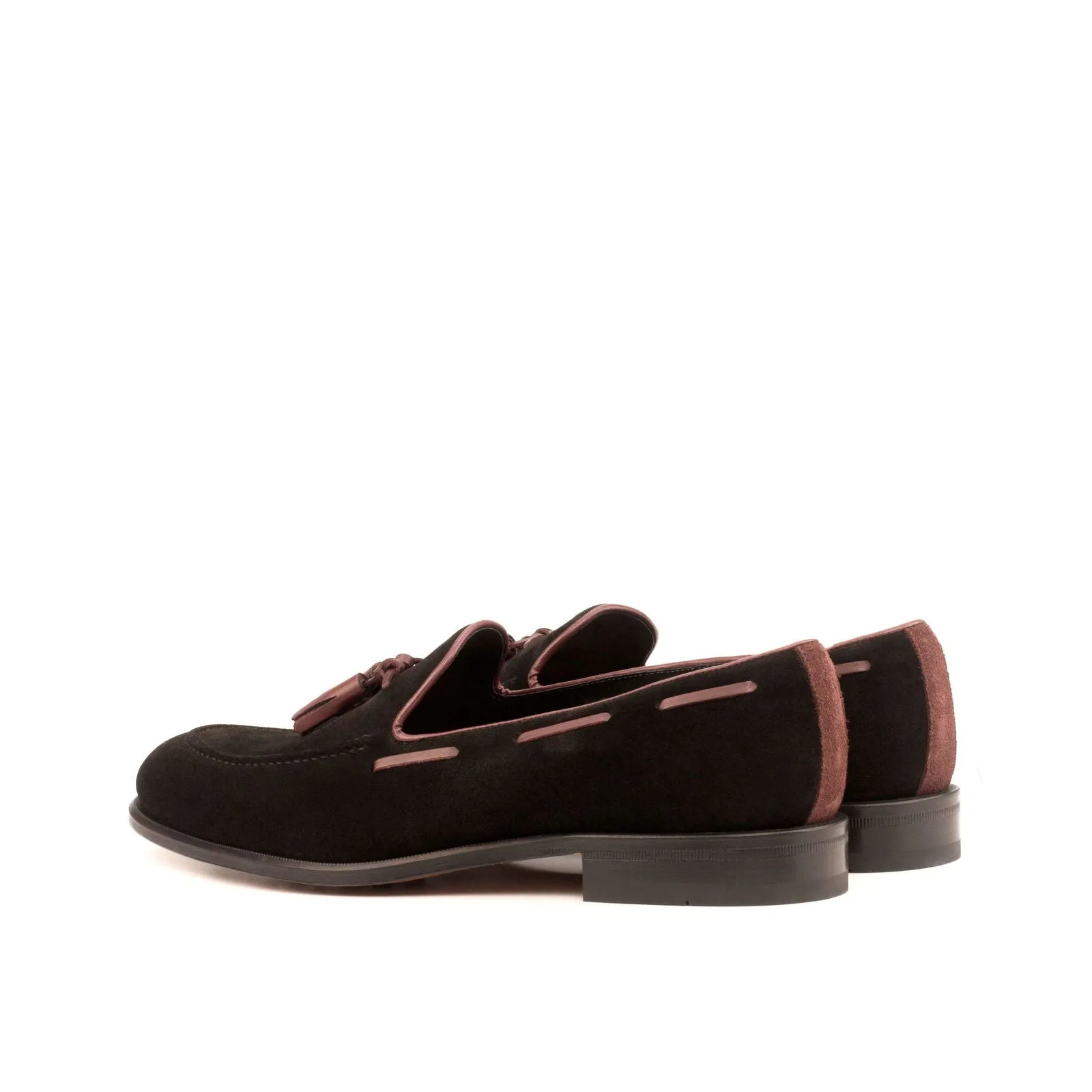 Loafer-Painted Calf, Suede, Burgundy, Black
