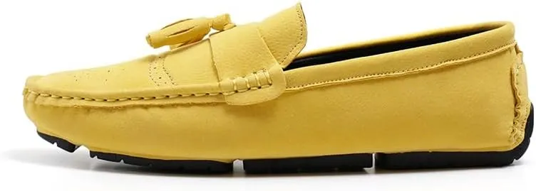 Mens Loafers Penny Loafers with Tassel Suede Vamp Flat Heel Comfortable Anti-Slip Outdoor Slip On