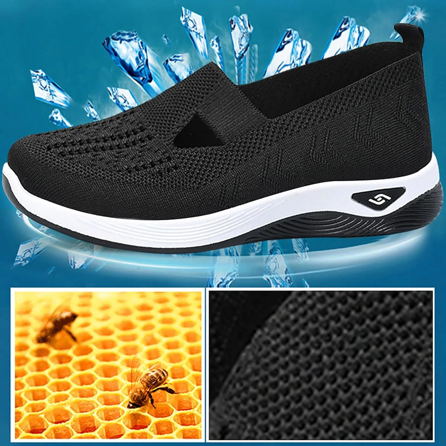 Orthopedic Shoes for Women Breathable Soft Slip On Non Slip Work Shoes Women Mesh Casual Shoes for Fall Women Shoes Sneakers Slip On Tennis Shoe Cross Trainer Shoe
