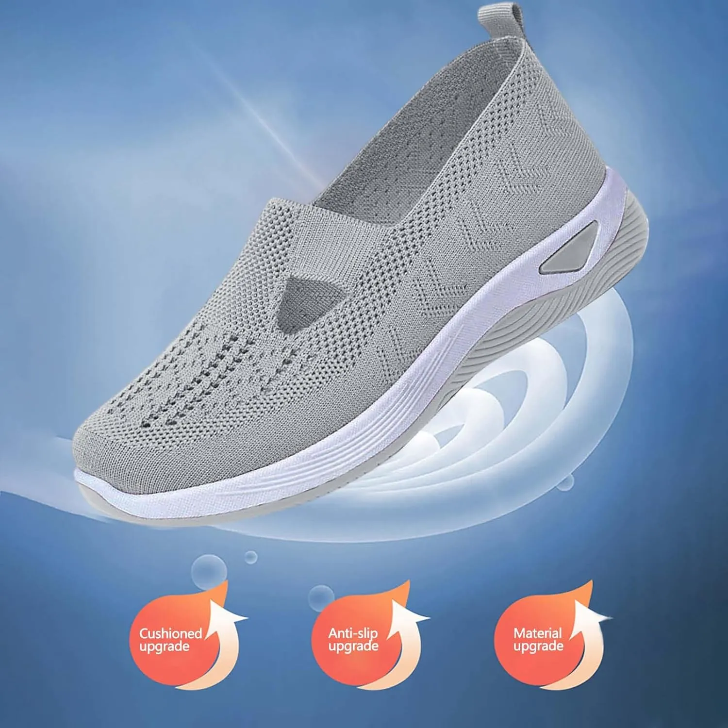 Orthopedic Shoes for Women Breathable Soft Slip On Non Slip Work Shoes Women Mesh Casual Shoes for Fall Women Shoes Sneakers Slip On Tennis Shoe Cross Trainer Shoe