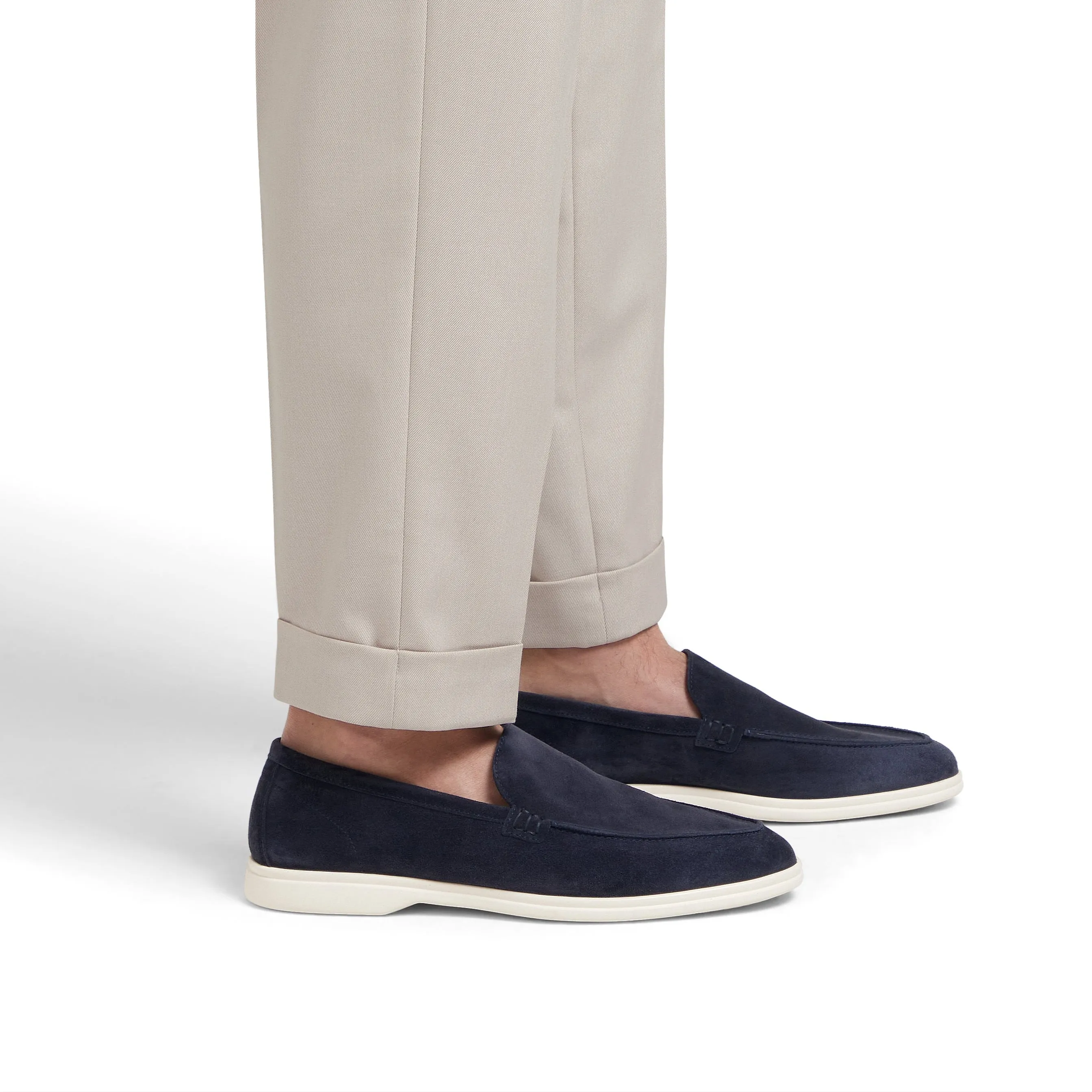 Relaxed Loafer Navy Suede Mens