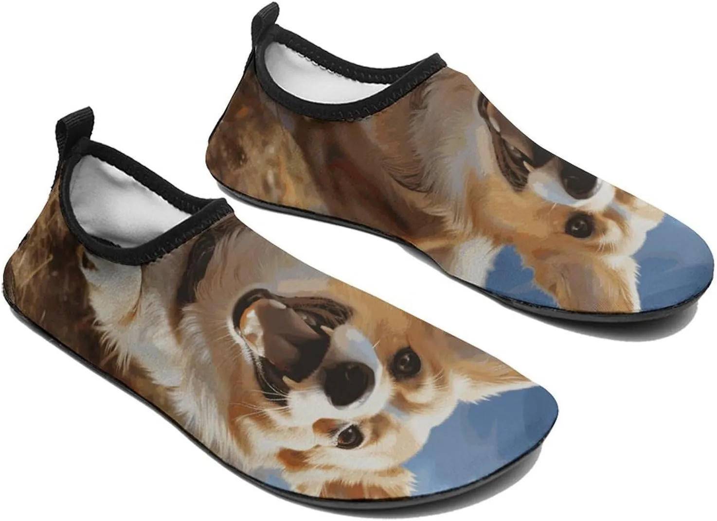 Water Shoes for Women Men Quick-Dry Non Slip Barefoot Aqua Socks Swim Rock Climbing Pool Shoes Socks Running Corgi Sports Shoes Athletic Must Haves Outdoor Gear