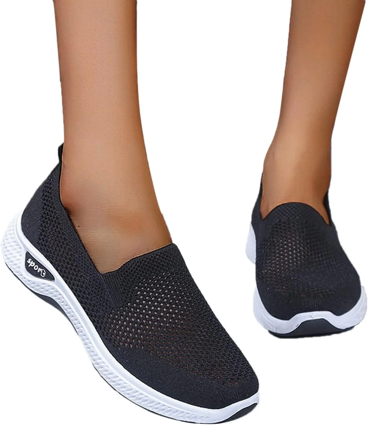 Women Casual Slip On Sneakers Breathable Walking Shoes Lightweight Canvas Comfortable Flats Non Slip Loafers