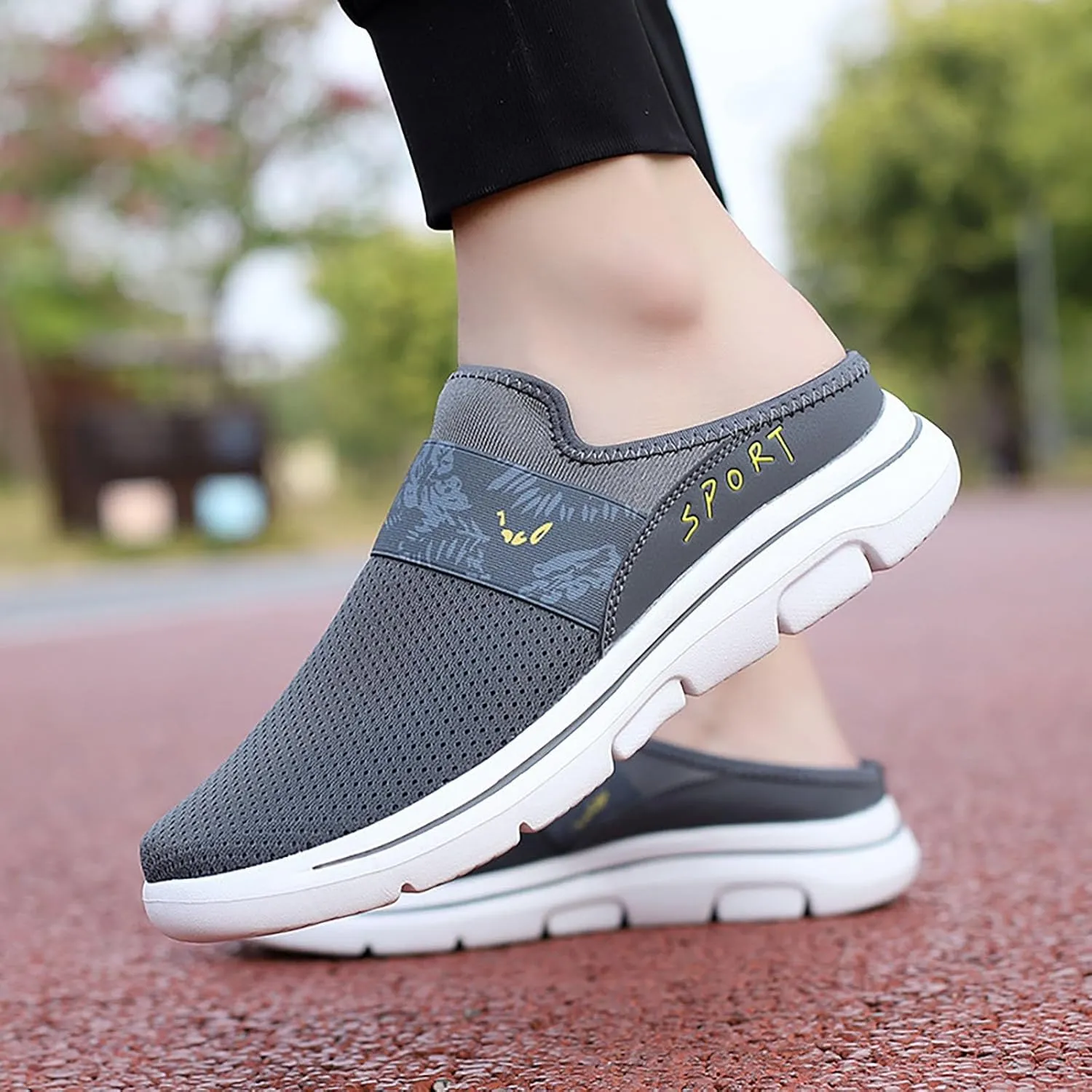 Womens Backless Sneakers Mesh Slip-on Mule Shoes Slip On Shoes Women Arch Support Men Casual Shoes Fashion Sneakers 2025 Waterproof Tennis Shoe Trainers Shoe