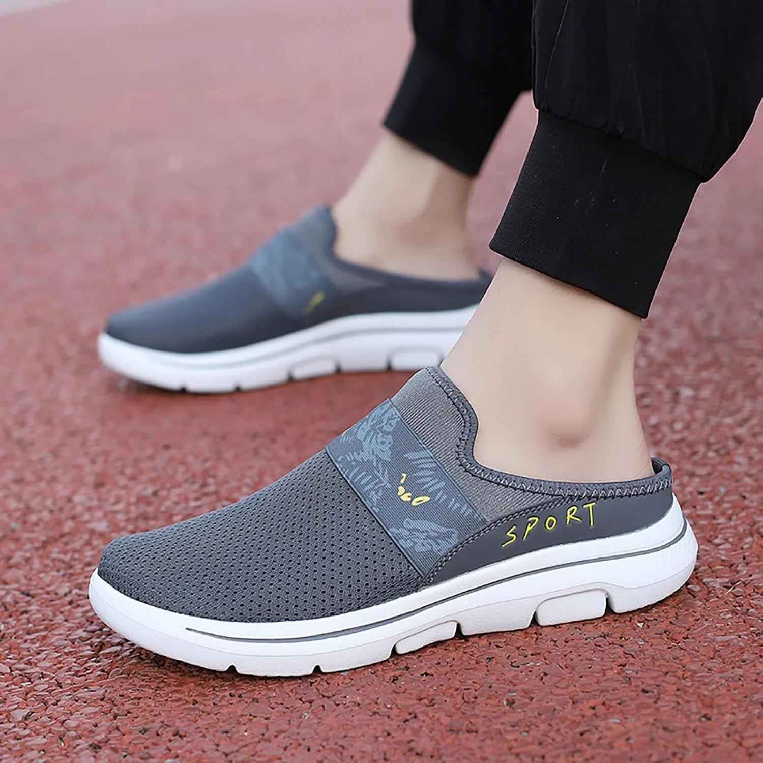 Womens Backless Sneakers Mesh Slip-on Mule Shoes Slip On Shoes Women Arch Support Men Casual Shoes Fashion Sneakers 2025 Waterproof Tennis Shoe Trainers Shoe