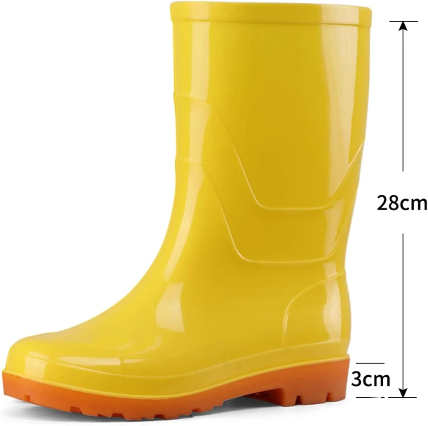 Women's Mid Calf Rain Boots Waterproof Lightweight Garden Shoes Women Outdoor Work Boot for Hunting Farming Gardening
