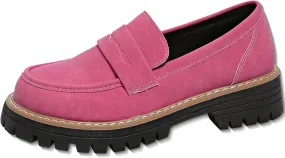 Women's Plus Size Casual Retro Suede Loafers with Chunky Heel Platform, ComfortableSuede Loafers Wide
